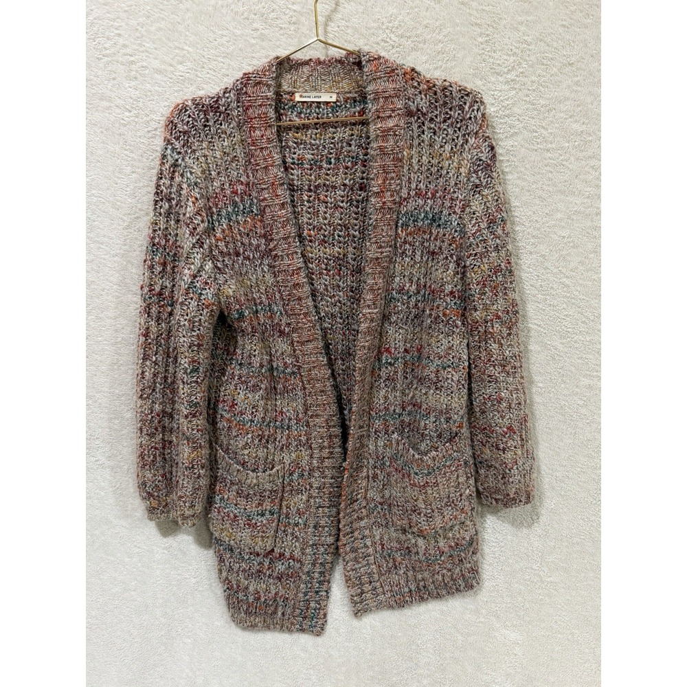 Marine Layer Knit Open Front Cardigan Womens Size Medium Rainbow Wool Blend